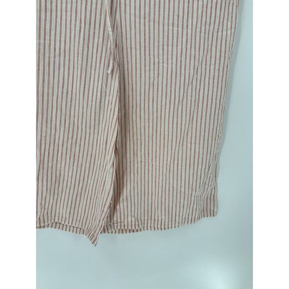 Xhilaration Pants Womens Large Red White Vertical Striped 100% Cotton Capris - Picture 3 of 16